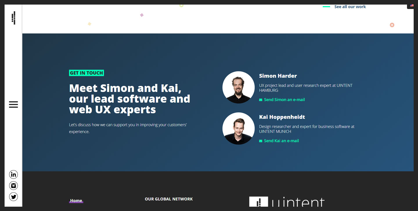 uintent website footer